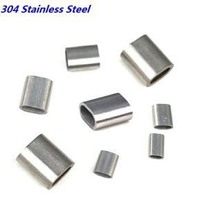 500Pcs 304 스테인레스 스틸 페럴 와이어 로프 압착 슬리브 타원형 케이블 클램프 클립 피팅 0.8mm-2mm
