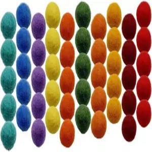 뮤렉스 50Pcs 100 수제 울 펠트 볼 DIY 공예용 20cm 멀티컬러 폼폼 갈랜드 바늘 홈 데코 프로젝트용 소프트