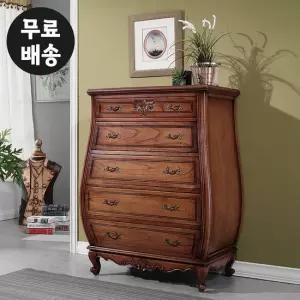 노엘 엔틱 서랍장 원목 5단 옷 체스트 서랍 안방(950)