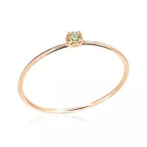 [비앤비골드] 14K 로즈컷 큐빅 탄생석 2mm 8월 페리도트 반지 NPR29785