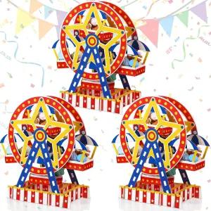 에팍 3세트 카니발 관람차 센터피스 테마 파티 장식 케이크 홀더 서커스 사탕 디저트 클래식 용품 선호