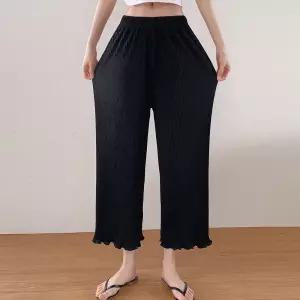 제니유 여름 편한 고무줄 플리츠 주름 밴딩 와이드 조거 팬츠