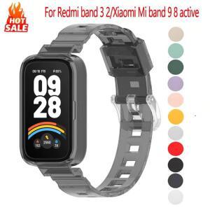 Redmi Band 3 2 용 투명 실리콘 시계 밴드 Xiaomi 9 Active 팔찌 교체 스트랩