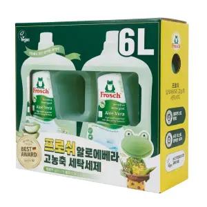 프로쉬 세탁세제 3L x 2개입 독일 알로에베라 고농축 액체 세제 친환경 비건