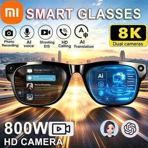 샤오미 스마트 AI 안경 8MP HD 4K 촬영 카메라 사진 비디오 음성 통화 번역 방수 블루투스 오토바이