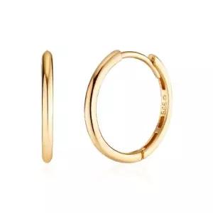 [비앤비골드] 14K 심플 커브 12mm 원터치 링 귀걸이 한쌍 PNE25223