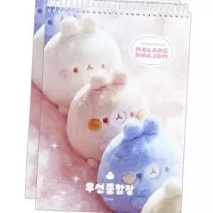 몰랑 스프링 무선 종합장 6탄 2P 60매 연습장 저학년 그림 무지 공책