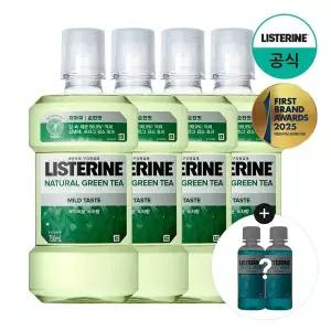 [리스테린][S][쿨민트100mlx2개증][리스테린] 내추럴 그린티 마일드 750ml x4