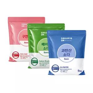 과+베+구 베이직 5kg 3종 셋트(과탄산소다 + 베이킹소다 + 구연산 = 15kg)