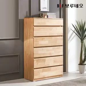 보루네오 앳홈 테드 속깊은 러버 원목 800 6단 광폭서랍장