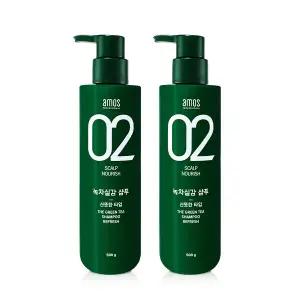 아모스 녹차실감 샴푸 지성용 500g 1+1