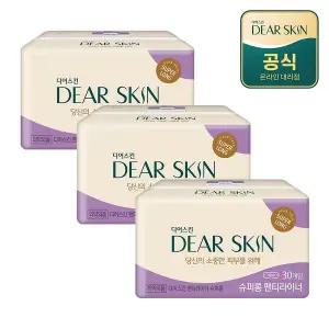 [깨끗한나라]더마생리대 디어스킨 슈퍼롱 팬티라이너 30P x 3팩