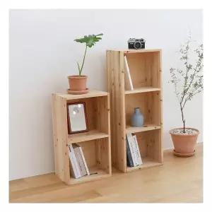 DIY 간편조립 삼나무 2단 책장 330 원목 책꽂이