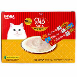 코스트코 이나바 챠오츄르 버라이어티 90P 1260g(14g x 90ea) 세가지맛 참치 가다랑어 닭가슴살