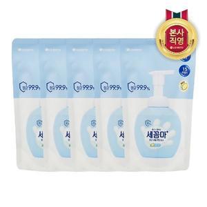 [엘지생활건강]온더바디 세꼼마 버블 항균 핸드워시 리필 200ml 레몬 x 5개