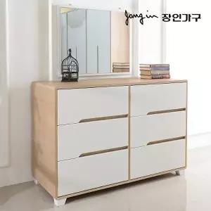 [장인가구]시클리 화이트 1200 3단 와이드 서랍화장대