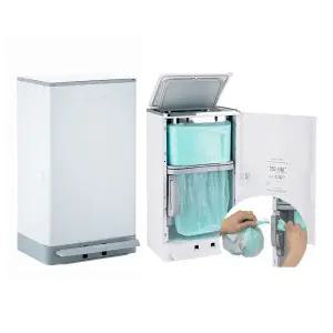 최신상 매직캔 휴지통 오토실링 히포II (HIPPO) 27L 화이트 그레이  MH280WGA