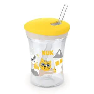 [누크] 퍼스트초이스 액션 빨대컵 230ml 옐로우