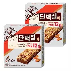 오리온 닥터유 단백질바 50gx12개입 학교 탕비실 간식 당충전 디저트 600g 2개