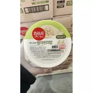햇반 발아현미밥 작은공기 130gx3번들x12개(1box) 한끼식사 점심 도시락 자취 탕비실 캠핑 혼밥 130g