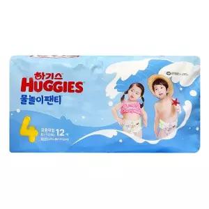 하기스 물놀이 기저귀 팬티형 4단계 팬티 대형 공용 12매
