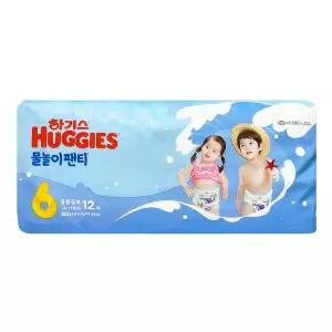 하기스 물놀이 기저귀 팬티형 6단계 팬티 특대형 점보 공용 12매