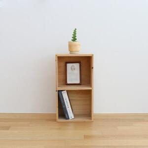 [갤러리데코]삼나무 원목 2단 책장 330 DIY 책꽂이 공간박스
