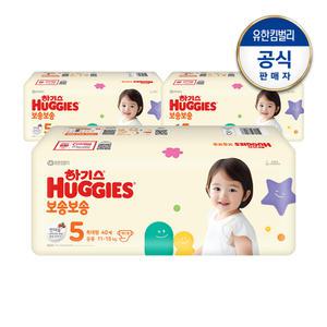 2024년형 하기스 보송보송 밴드형 기저귀 5단계 공용 40px3팩