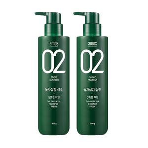 아모스 녹차실감 샴푸 산뜻한 타입 지성두피 500g 2개