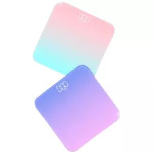 파스텔 LED 디지털 미니 체중계 1P(민트/퍼플) 온도측정 튼튼한 고강도 유리 자동센서