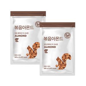 산과들에 볶은아몬드 볶음 아몬드 파우치 500g 2개 (총1kg)