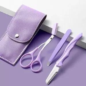 이룸 깔끔눈썹 정리 3종세트(숱가위+눈썹칼+트위저+가죽케