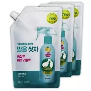 온더바디 코튼풋 발을씻자 풋샴푸 리필 레몬민트향 500ml 3개
