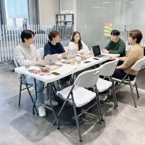 팩앤고 접이식 테이블 야외 폴딩 행사 파티 입식 브로몰딩 화이트 1800