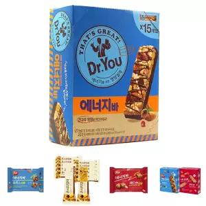 (15개입) 오리온 닥터유 에너지바 (15개입 CASE)/사무실/과자/단백질/아침/식사대용/개별포장/간식/탕비실