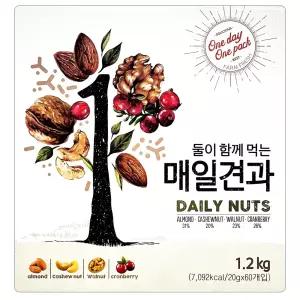 둘이함께먹는 매일견과 20g 60봉 트레이더스