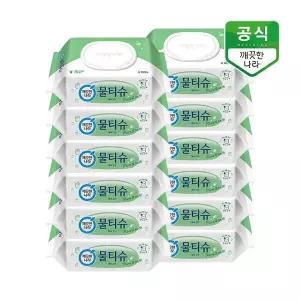 물티슈 퓨어 그린 캡형 100매 x 12팩