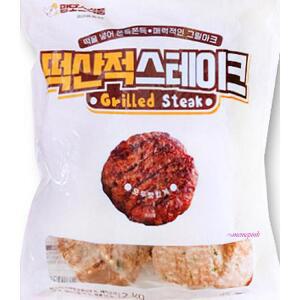 스테이크 냉동 쌀떡 떡갈비 2Kg 갈비맛 고기 떡산적 안주 대용량 아이 학생 간식lmn218