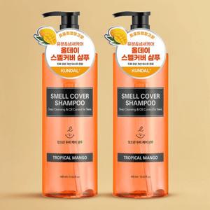 쿤달 스멜커버 청소년 샴푸 트로피컬망고 400ml 2통 정수리냄새 삼푸
