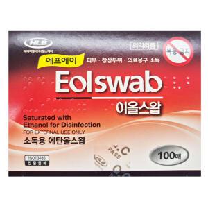 에프에이 이올스왑 (100매) 낱장 병원 의료용구 소독 상처 소독 세척 알콜솜