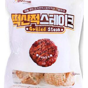 스테이크 냉동 갈비맛 고기 쌀떡 떡갈비 2Kg 떡산적 대용량 간식 학생 안주 아이qrs870