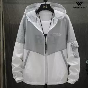 [위즈아이]남성 여름 바람막이 자켓 자외선차단 후드 집업 점퍼 WI222J