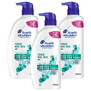 헤드앤숄더 가려운 모발두피관리 두피 케어 샴푸 페퍼민트 프리지아 향 850ml 3개