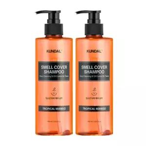 쿤달 올데이 스멜커버 청소년 샴푸 트로피컬망고 400ml 2개