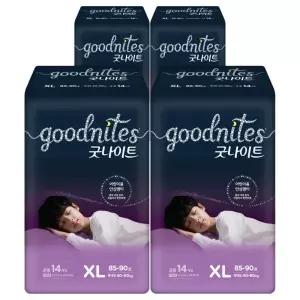굿나이트 팬티형 베이비 기저귀 남여공용 40~60kg 특대형(XL) 56매