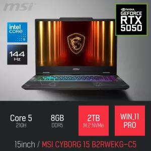 ⓒ MSI 사이보그 15 B2RWEKG-C5 8GB 2TB WIN11 / 15인치 캐드 영상편집 포토샵 고성능 게이밍 노트북