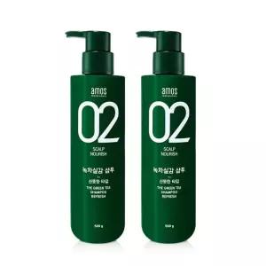 아모스 녹차실감 샴푸 지성용 500g (산뜻한타입) 1+1 (eTV)