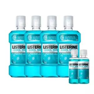 리스테린 쿨민트 상쾌한 입냄새 가성비팩(750mL 4개) +리스테린 쿨민트 100ml 2개 증정