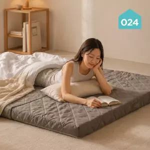 [024홈] 미니멀 단단한 손잡이 3단 접이식 토퍼 매트리스 8cm 슈퍼싱글