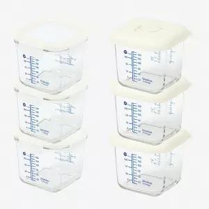 글라스락 베이비 이유식용기 270ml 6조세트 / 눈금표시 / 코코넛밀크 / 내열유리